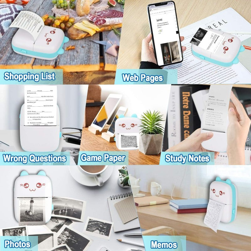 Portable Thermal Mini Photo Printer, Mini Pocket Printer